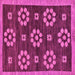 Square Machine Washable Abstract Pink Modern Rug, wshabs125pnk