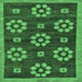 Square Machine Washable Abstract Emerald Green Modern Area Rugs, wshabs125emgrn