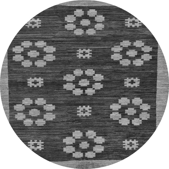 Round Abstract Gray Modern Rug, abs125gry