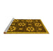 Sideview of Machine Washable Abstract Yellow Modern Rug, wshabs125yw