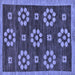 Square Abstract Blue Modern Rug, abs125blu