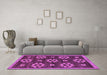 Machine Washable Abstract Purple Modern Area Rugs in a Living Room, wshabs125pur