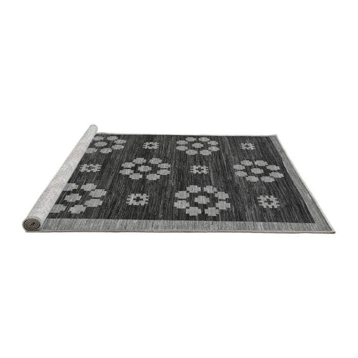 Sideview of Machine Washable Abstract Gray Modern Rug, wshabs125gry