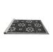 Sideview of Machine Washable Abstract Gray Modern Rug, wshabs125gry