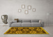 Machine Washable Abstract Yellow Modern Rug in a Living Room, wshabs125yw