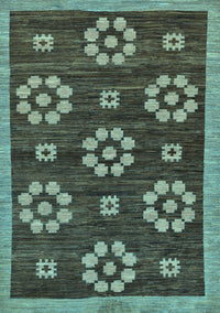 Abstract Light Blue Modern Rug, abs125lblu