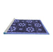 Sideview of Machine Washable Abstract Blue Modern Rug, wshabs125blu