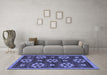 Machine Washable Abstract Blue Modern Rug in a Living Room, wshabs125blu