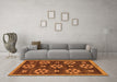 Machine Washable Abstract Orange Modern Area Rugs in a Living Room, wshabs125org