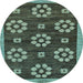 Round Abstract Light Blue Modern Rug, abs125lblu