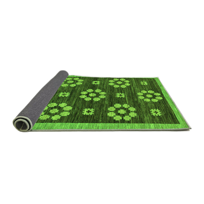 Sideview of Abstract Green Modern Rug, abs125grn