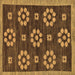 Square Machine Washable Abstract Brown Modern Rug, wshabs125brn