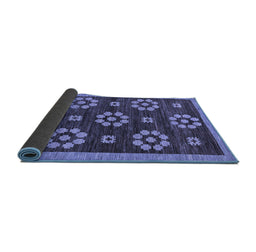Sideview of Abstract Blue Modern Rug, abs125blu