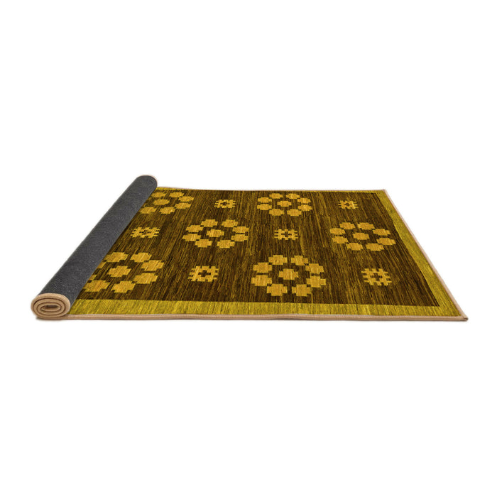 Sideview of Abstract Yellow Modern Rug, abs125yw