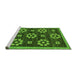 Sideview of Machine Washable Abstract Green Modern Area Rugs, wshabs125grn