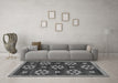 Machine Washable Abstract Gray Modern Rug in a Living Room,, wshabs125gry