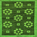 Square Machine Washable Abstract Green Modern Area Rugs, wshabs125grn