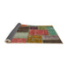 Sideview of Abstract Khaki Green Patchwork Rug, abs1260