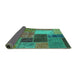 Sideview of Patchwork Turquoise Transitional Rug, abs1260turq