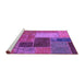 Sideview of Machine Washable Patchwork Purple Transitional Area Rugs, wshabs1260pur