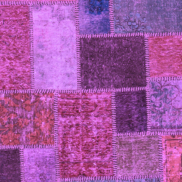 Machine Washable Patchwork Purple Transitional Area Rugs, wshabs1260pur