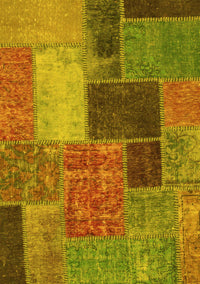 Patchwork Yellow Transitional Rug, abs1260yw