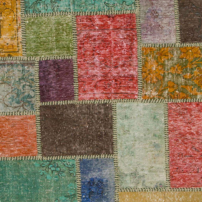 Abstract Khaki Green Patchwork Rug, abs1260