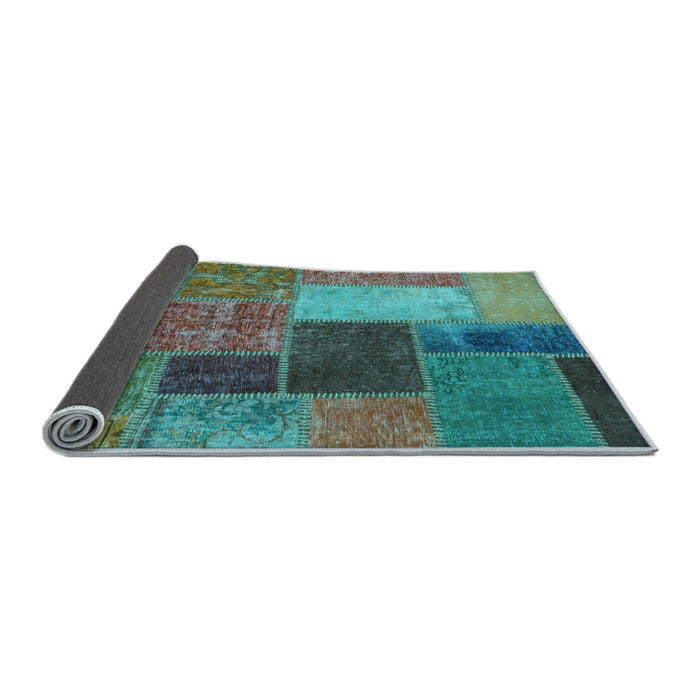 Sideview of Patchwork Light Blue Transitional Rug, abs1260lblu