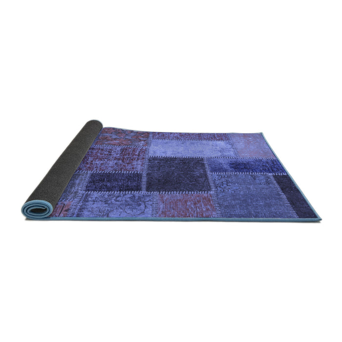 Sideview of Patchwork Blue Transitional Rug, abs1260blu