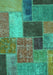 Machine Washable Patchwork Turquoise Transitional Area Rugs, wshabs1260turq