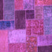 Square Patchwork Purple Transitional Rug, abs1260pur