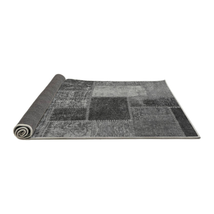 Sideview of Patchwork Gray Transitional Rug, abs1260gry