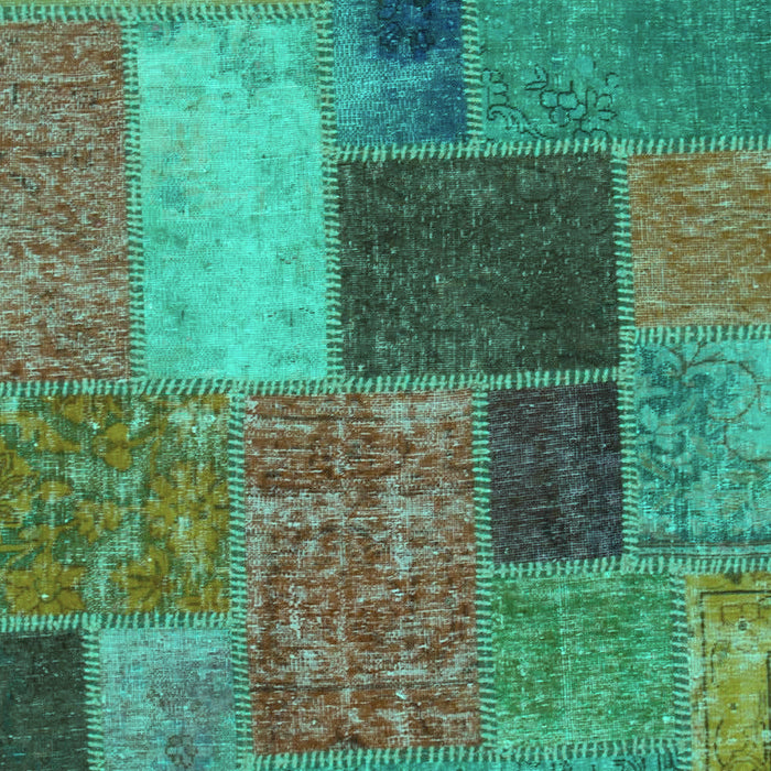 Patchwork Turquoise Transitional Rug, abs1260turq