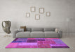 Machine Washable Patchwork Purple Transitional Area Rugs in a Living Room, wshabs1260pur