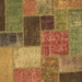 Square Patchwork Brown Transitional Rug, abs1260brn