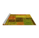 Sideview of Machine Washable Patchwork Yellow Transitional Rug, wshabs1260yw