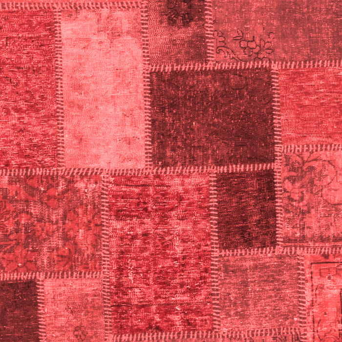 Machine Washable Patchwork Red Transitional Rug, wshabs1260red