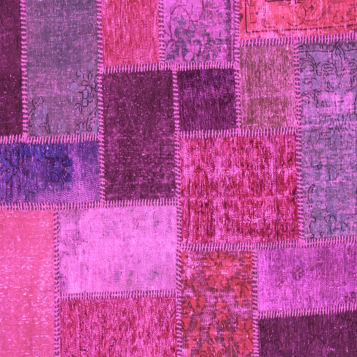 Square Machine Washable Patchwork Pink Transitional Rug, wshabs1260pnk