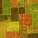 Square Patchwork Yellow Transitional Rug, abs1260yw