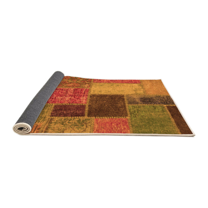 Sideview of Patchwork Orange Transitional Rug, abs1260org