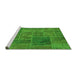 Sideview of Machine Washable Patchwork Green Transitional Area Rugs, wshabs1261grn
