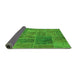 Sideview of Patchwork Green Transitional Rug, abs1261grn