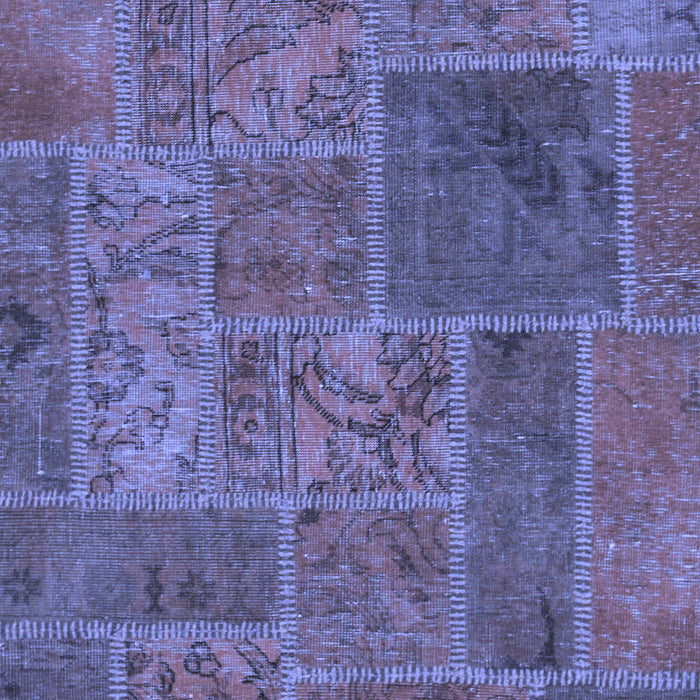 Machine Washable Patchwork Blue Transitional Rug, wshabs1261blu