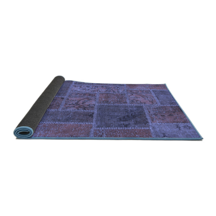 Sideview of Patchwork Blue Transitional Rug, abs1261blu