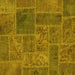 Square Patchwork Yellow Transitional Rug, abs1261yw