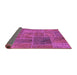 Sideview of Patchwork Purple Transitional Rug, abs1261pur