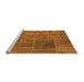 Sideview of Machine Washable Patchwork Orange Transitional Area Rugs, wshabs1261org