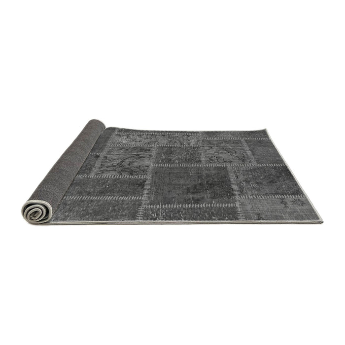 Sideview of Patchwork Gray Transitional Rug, abs1261gry