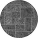 Round Patchwork Gray Transitional Rug, abs1261gry