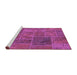 Sideview of Machine Washable Patchwork Purple Transitional Area Rugs, wshabs1261pur